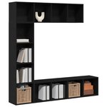 vidaXL Étagère 3 Pièces Chêne noir 36 x 30 x 143 cm Bois d'ingénierie