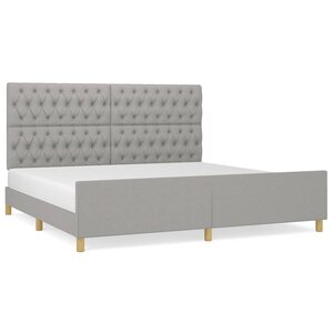 vidaXL Cadre de lit sans matelas avec tête de lit gris clair tissu