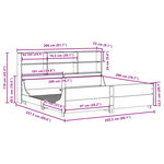 vidaXL Lit bibliothèque sans matelas blanc 200x200 cm bois massif