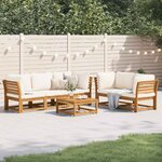 vidaXL Salon de jardin 6 Pièces avec coussins bois d'acacia solide