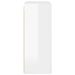 vidaXL Meuble TV mural Montage mural Blanc brillant 59 5 x 31 x 80 cm