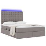 vidaXL Lit avec rangement et LED Taupe 140 x 190 cm Polyester