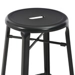 vidaXL Tabourets de bar lot de 4 noir acier