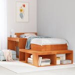 vidaXL Cadre de lit sans matelas cire marron 90x190 cm bois pin massif