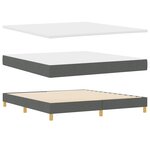 vidaXL Lit Box Spring avec Matelas & LED Gris foncé 180x200 cm Tissu