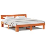 vidaXL Cadre de lit Marron cire 200 x 200 cm Bois de pin massif