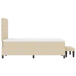 vidaXL Lit à ressorts avec tête de lit Crème 120 x 200 cm tissu