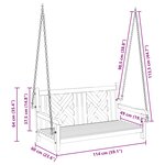 vidaXL Banc Balançoire Marron 114 x 60 x 64 cm Bois de teck solide