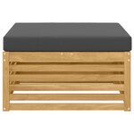 vidaXL Pouf d'Extérieur Bois d'Acacia Massif Blanc