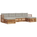 vidaXL Ensemble de canapés d'extérieur 6 pc Gris Naturel et Clair