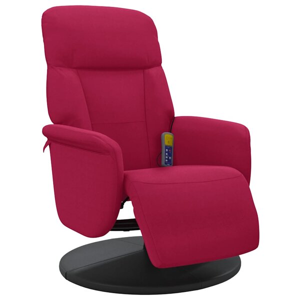 vidaXL Fauteuil de massage inclinable avec repose-pied rouge bordeaux