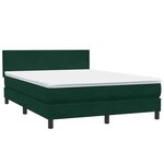 vidaXL Sommier à lattes de lit et matelas et LED vert foncé 160x220cm velours