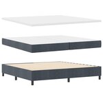 vidaXL Lit à ressorts avec matelas Gris foncé 200 x 200 cm Velours