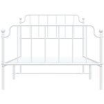 vidaXL Cadre de lit métal sans matelas et pied de lit blanc 107x203 cm