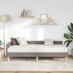 vidaXL Cadre de lit d'angle avec matelas 2 Pièces Taupe tissu