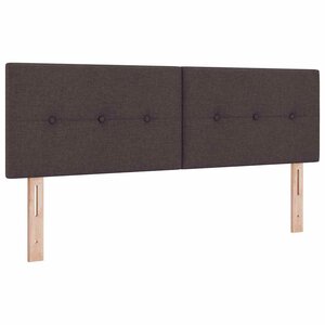 vidaXL Tête de lit LED avec bandes LED Marron foncé 160 cm tissu