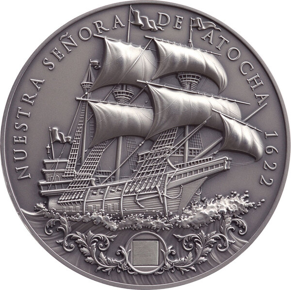 Pièce de monnaie en Argent 5 Dollars g 62.2 (2 oz) Millésime 2022 NUESTRA SENORA DE ATOCHA