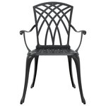 vidaXL Ensemble de salle à manger de jardin 7 pièces en aluminium coulé noir