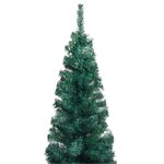 vidaXL Sapin de Noël artificiel mince pré-éclairé/support vert 240 cm