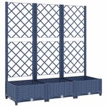 vidaXL Jardinière avec treillis bleu gris 120x40x121 5 cm PP