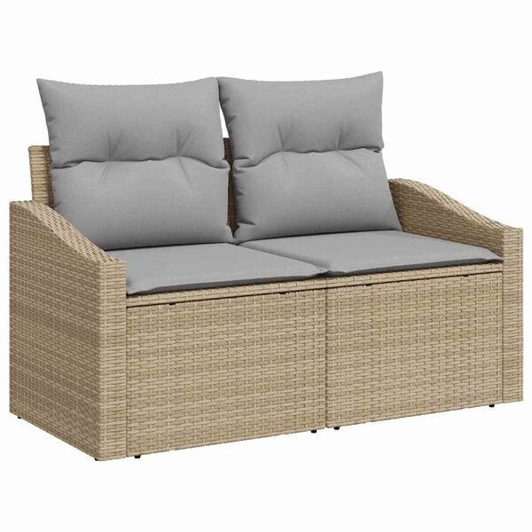 vidaXL Ensemble de canapé de jardin 9 Pièces Beige  Gris clair