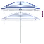 vidaXL Parasol de jardin polyester 170T Bleu et Blanc