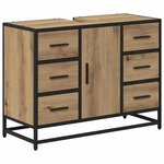 vidaXL Ensemble de mobilier de salle de bain 4 Pièces chêne artisanal