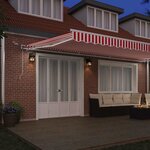 vidaXL Auvent Rétractable Rouge et Blanc 600 × 300 cm Tissu et Métal