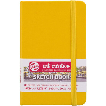 Carnet croquis 9x14 cm - 80 feuilles - 140g - jaune - royal talens