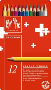 Crayons de couleur Swisscolor étui métal de 12 CARAN D'ACHE