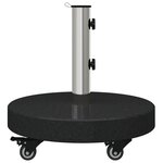 vidaXL Base de parasol roulable pour poteaux Ø38/48mm - Granit noir  rond de 30kg