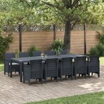 Set de Salle à Manger de Jardin de 11 Pièces avec Coussins Anthracite Poly Rattan