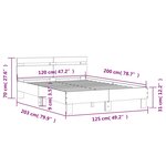 vidaXL Cadre de lit avec LED sans matelas gris béton 120x200 cm