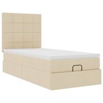 vidaXL Cadre de lit ottoman avec matelas crème 100x200cm tissu