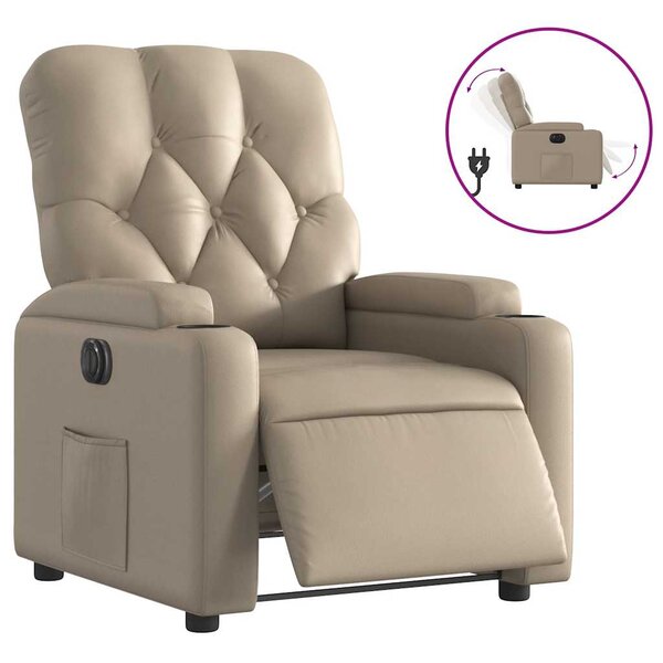 vidaXL Fauteuil inclinable électrique Cappuccino Similicuir