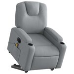 vidaXL Fauteuil inclinable de massage électrique Gris clair Tissu