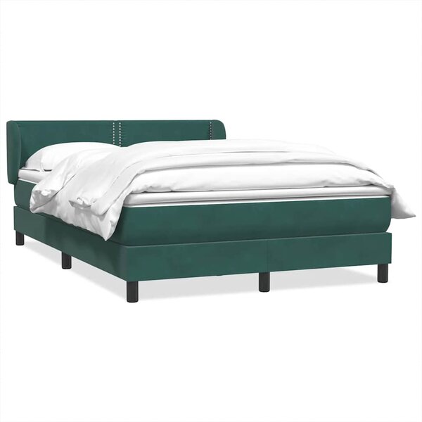 vidaXL Sommier à lattes de lit et matelas vert foncé 140x210cm velours