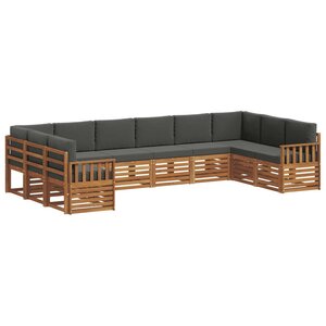 vidaXL Ensemble de canapé d'angle 10 Pièces Naturel et Anthracite