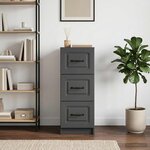 vidaXL Armoire à tiroirs Noir 33 x 34 5 x 87 cm Bois d'ingénierie