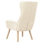 vidaXL Chaise de relaxation Blanc crème Velours