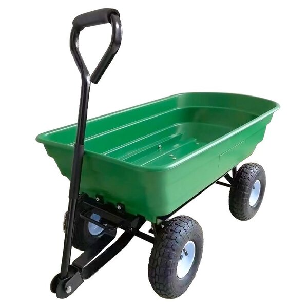 Chariot d'entretien de jardin à bascule - Avec poignée de transport - Contenance : 75 Litres