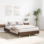 vidaXL Cadre de lit sans matelas chêne marron 135x190 cm