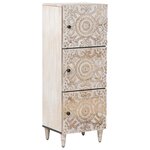 vidaXL Buffet Haut Blanc 40 x 33 5 x 110 cm Bois de mangue massif