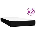 vidaXL Sommier à lattes de lit avec matelas Noir 200x200 cm Tissu