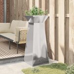 vidaXL Jardinière à pilier Argent 40 x 40 x 100 cm Acier
