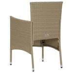 vidaXL Ensemble à manger de jardin et coussins 7 Pièces Poly rotin Beige