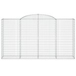 vidaXL Paniers à gabions arqués 9 Pièces 300x50x160/180 cm fer galvanisé