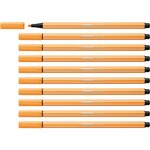 Stylo feutre pen 68  orange papaye x 10 stabilo
