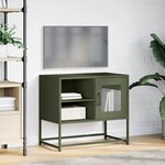 vidaXL Meuble TV vert olive 68x39x60 5 cm acier