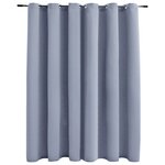 vidaXL Rideau occultant avec anneaux en métal Gris 290x245 cm